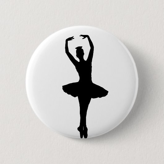 BALLERINA PIROUETTE EN POINTE (Balletdanser) ~ Ronde Button 5,7 Cm (Voorkant)