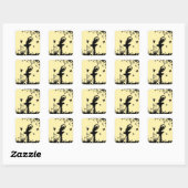 Ballerina Pirouette in Garden Yellow Vierkante Sticker (Vel)