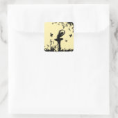 Ballerina Pirouette in Garden Yellow Vierkante Sticker (Tas)