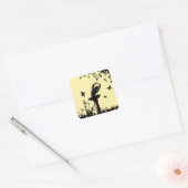 Ballerina Pirouette in Garden Yellow Vierkante Sticker (Envelop)