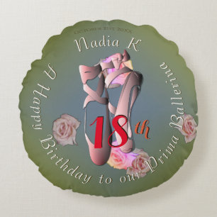 Ballerina Pointe Retro Rond Kussen