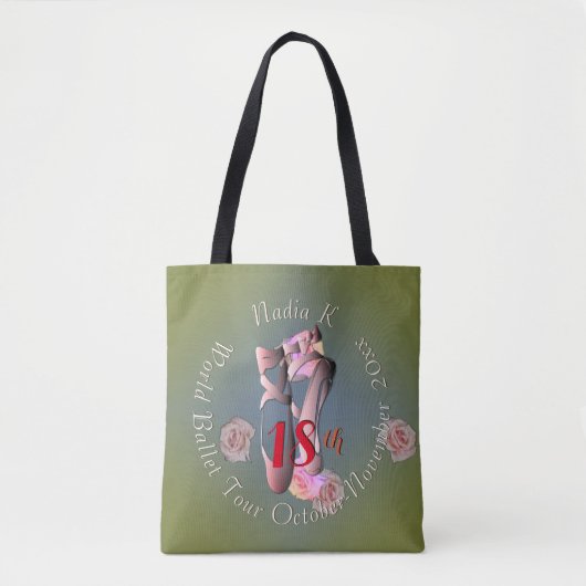 Ballerina Pointe Retro Tote Bag (Voorkant)