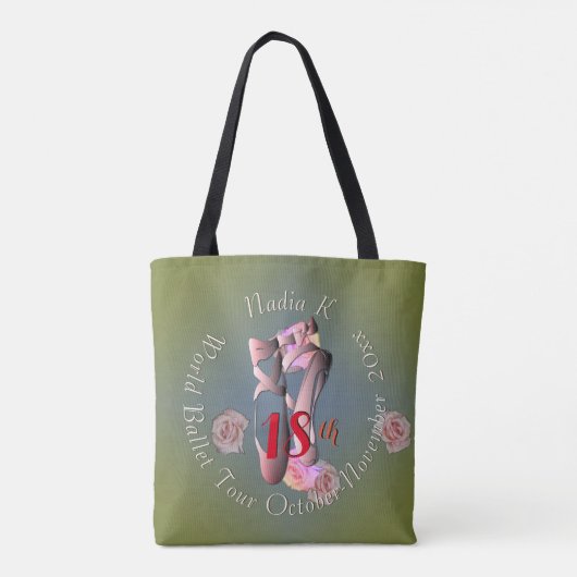 Ballerina Pointe Retro Tote Bag (Achterkant)