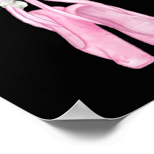 Ballerina Pointe Schoenen Bloemen Ballet Danser Sp Poster (Hoek)