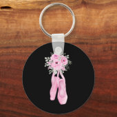Ballerina Pointe Schoenen Bloemen Ballet Danser Sp Sleutelhanger (Voorkant)