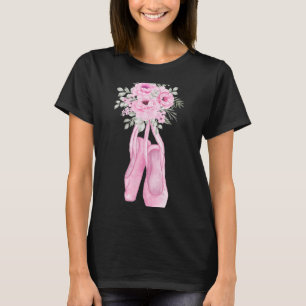 Ballerina Pointe Schoenen Bloemen Ballet Danser Sp T-shirt