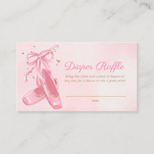 Ballerina Pointe Schoenen Luier Raffle Ticket Informatiekaartje