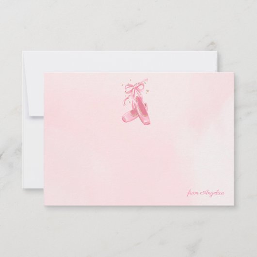 Ballerina Pointe Shoes Tutu Gepersonaliseerde Note Kaart (Voorkant)