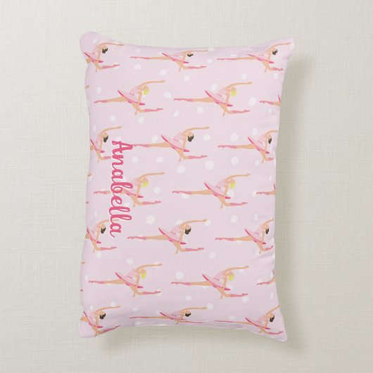 Ballerina Polka Dot Pattern Design Accent Kussen (Achterkant (Verticaal))