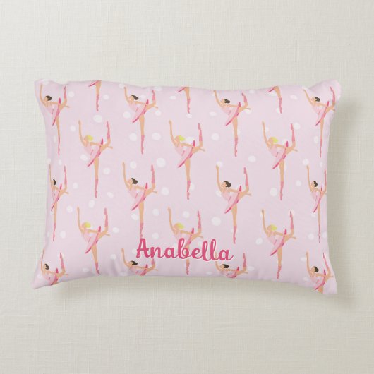 Ballerina Polka Dot Pattern Design Accent Kussen (Achterkant)