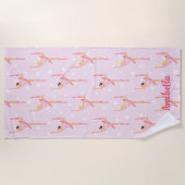 Ballerina Polka Dot Pattern Design Strandlaken (Voorkant)