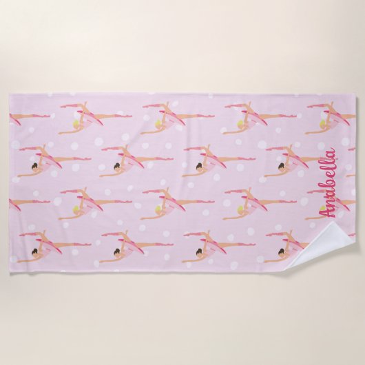 Ballerina Polka Dot Pattern Design Strandlaken (Voorkant)