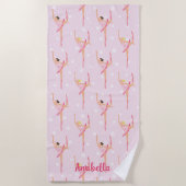 Ballerina Polka Dot Pattern Design Strandlaken (Voorkant)