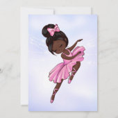 Ballerina Pretty Pink, Paarse Ballet Dansfeestje Kaart (Achterkant)