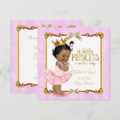 Ballerina Princess Baby shower Pink Gold Ethnic Kaart (Voorkant / Achterkant)
