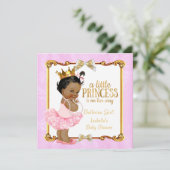 Ballerina Princess Baby shower Pink Gold Ethnic Kaart (Staand voorkant)