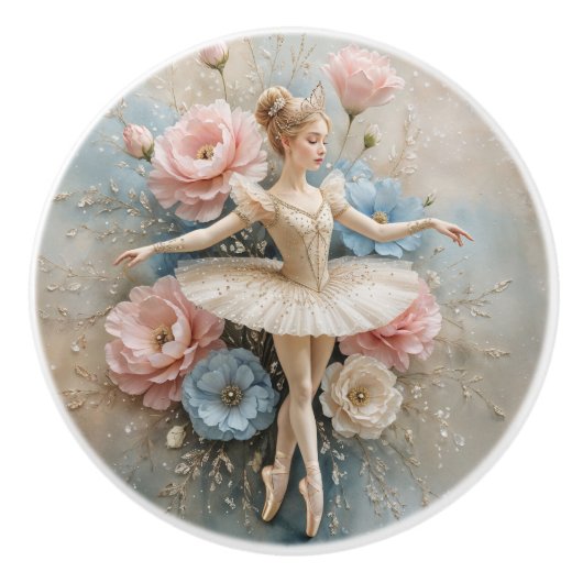 Ballerina Princess Dance Design Keramische Knop (Voorkant)