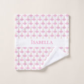 Ballerina princess dancer roze white girl monogram bad handdoek (Wasdoekje)