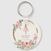 ballerina princess floral blush sleutelhanger (Voorkant)