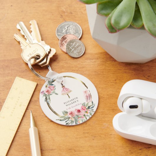 ballerina princess floral blush sleutelhanger (Bureau)