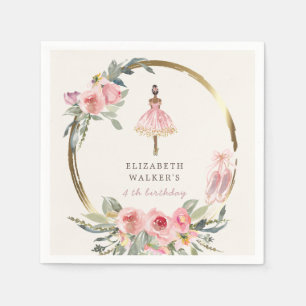 ballerina princess floral blush verjaardagsfeest d servet