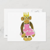 Ballerina Princess Monkey Briefkaart (Voorkant / Achterkant)