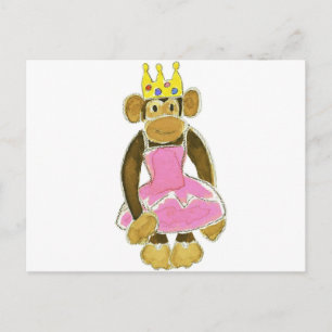 Ballerina Princess Monkey Briefkaart