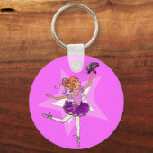Ballerina princess paarse roze sleutelhanger (Voorkant)