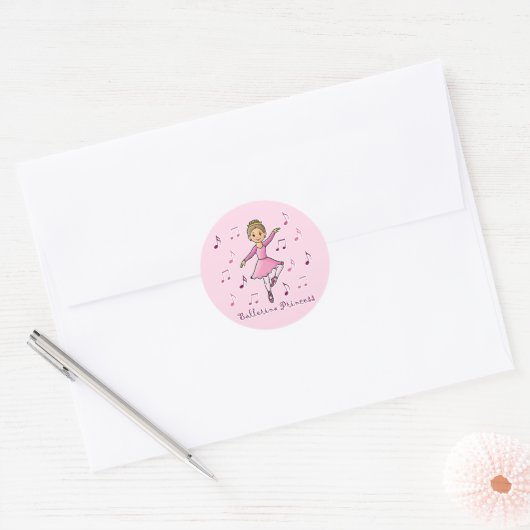 Ballerina Princess Ronde Sticker (Envelop)
