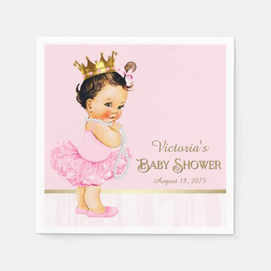 Ballerina Princess Roze Goud Baby shower Servetten (Voorkant)