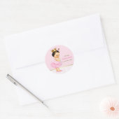 Ballerina Princess Tutu-Baby shower Ronde Sticker (Envelop)