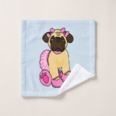Ballerina Pug Dog Bad Handdoek (Wasdoekje)
