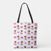 Ballerina Pug en hart Tote Bag (Achterkant)