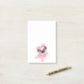 Ballerina Pug Post-it® Notes (Op bureau)