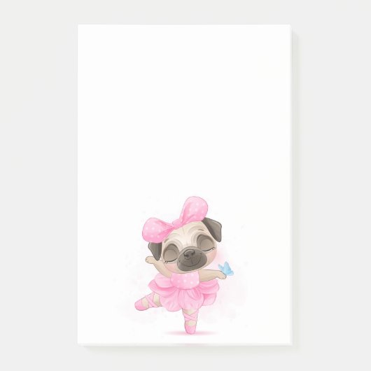 Ballerina Pug Post-it® Notes (Voorkant)