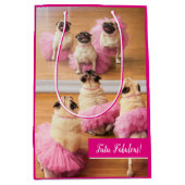 Ballerina Pugs in Tutus Medium Cadeauzakje (Voorkant)