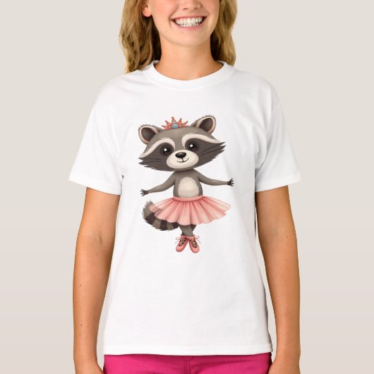 Ballerina Raccoon Ballet Dance Plié, Chassé, Jett T-shirt (Voorkant)