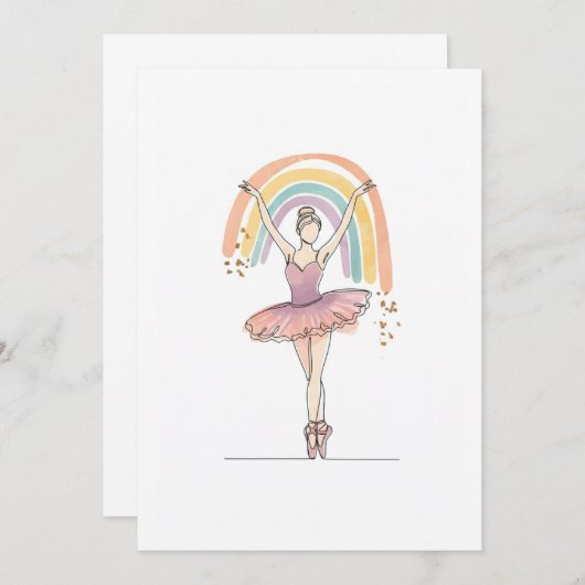 ballerina & rainbow kaart (Voorkant / Achterkant)