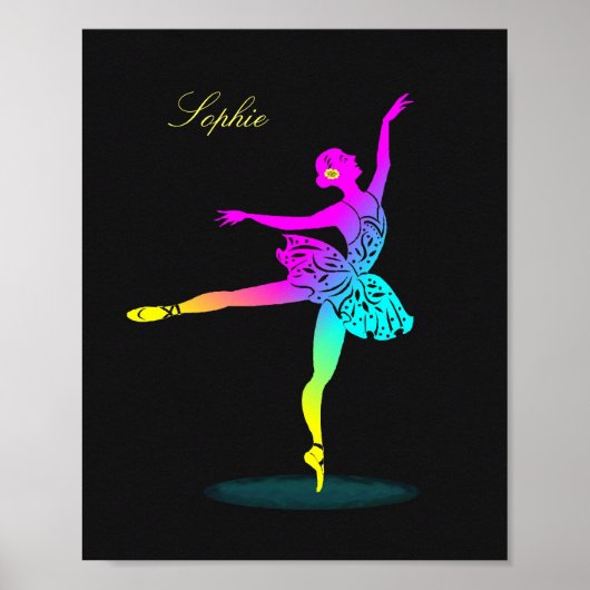  Ballerina Rainbow Speciaal Poster Afdrukken (Voorkant)