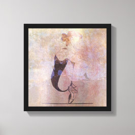 Ballerina Red Hair Woman Pink Rose Gold Canvas Afdruk