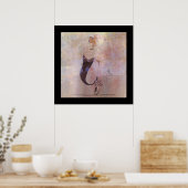 Ballerina Red Hair Woman Pink Rose Gold Poster (Keuken)