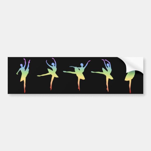 Ballerina - Regenboog 1 Bumpersticker (Voorkant)