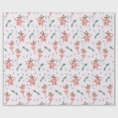 Ballerina rendieren en kerstbogen cadeaupapier (Vlak)