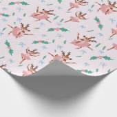 Ballerina rendieren en kerstbogen cadeaupapier (Hoek)