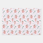 Ballerina rendieren en kerstbogen inpakpapier vel (Voorkant)