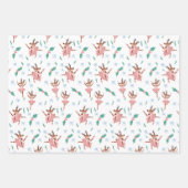 Ballerina rendieren en kerstbogen inpakpapier vel (Voorkant)