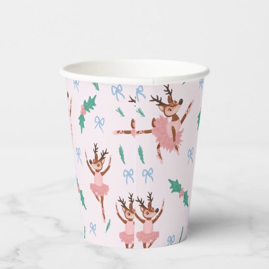 Ballerina rendieren en kerstbogen papieren bekers (Rechts)