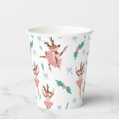 Ballerina rendieren en kerstbogen papieren bekers (Achterkant)