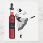Ballerina, rode heer, wijnetiketten. wijn etiket (Enkel label)