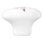 Ballerina rood haar meisje ballet paarse kunst deu keramische knop (Zijkant)